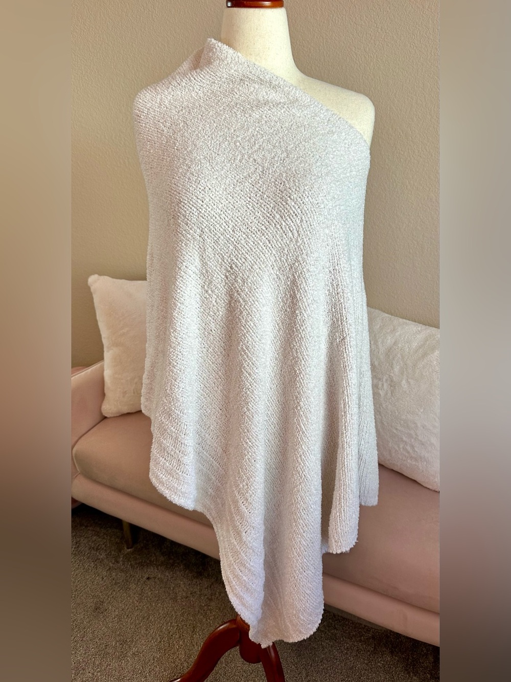 NWT Tommy Bahama Island Soft Sea Isle Poncho Sweater OS Oatmeal Chenille Coastal